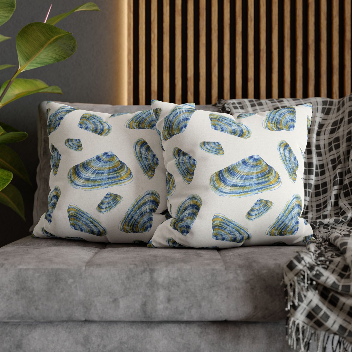 Shades of Blue Shells Pillowcase
