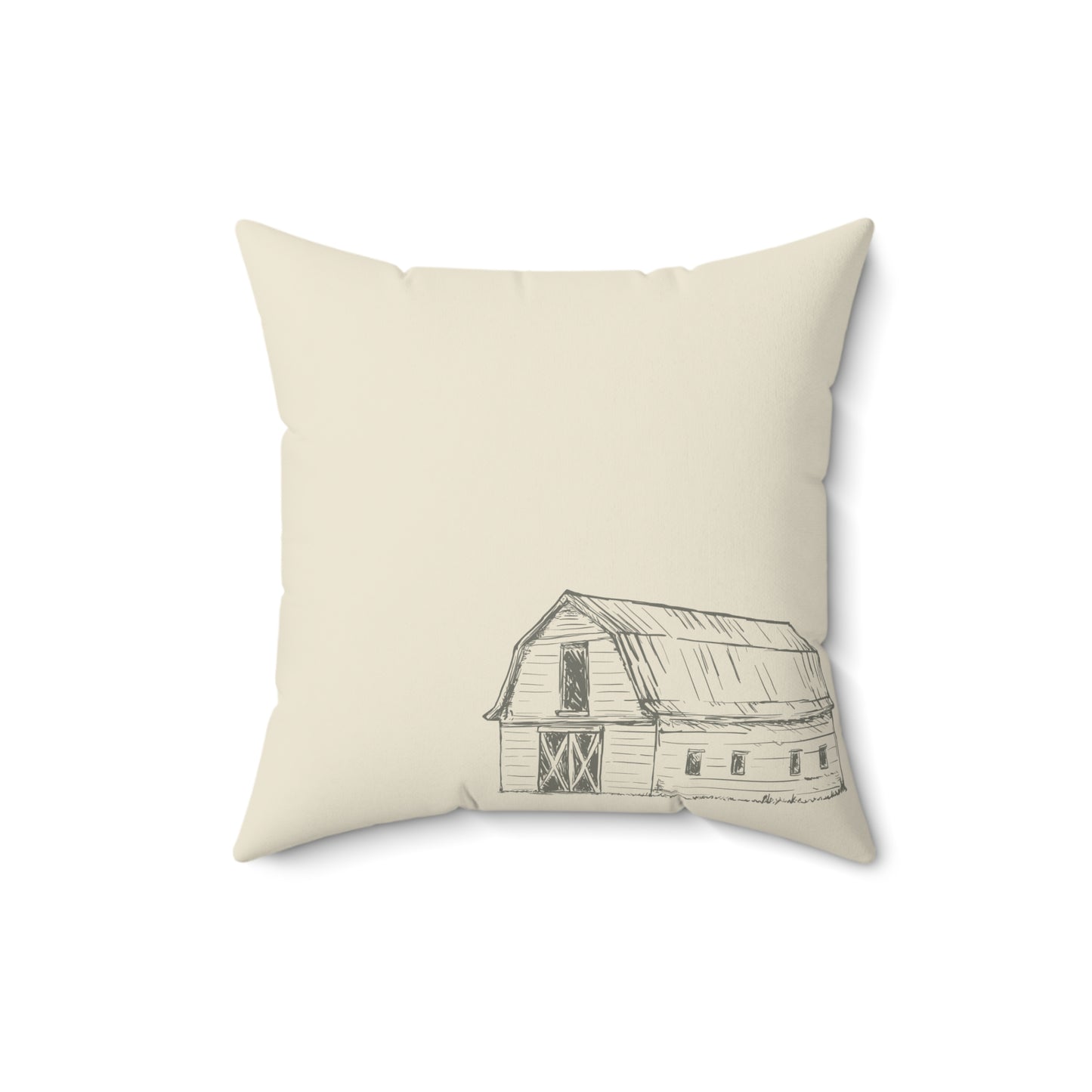Neutral Cream w/Barn Sketch Pillow