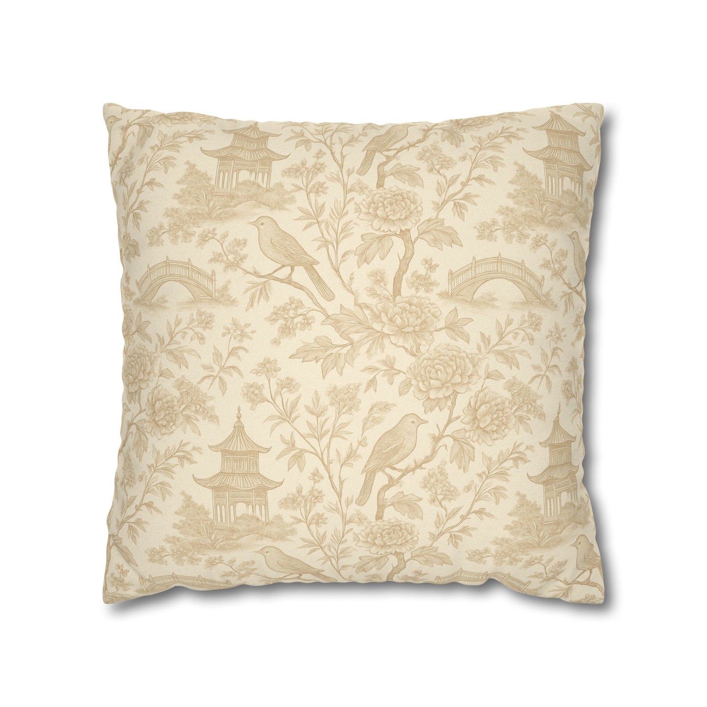 Song Bird Chinoiserie Pattern Pillow Cover
