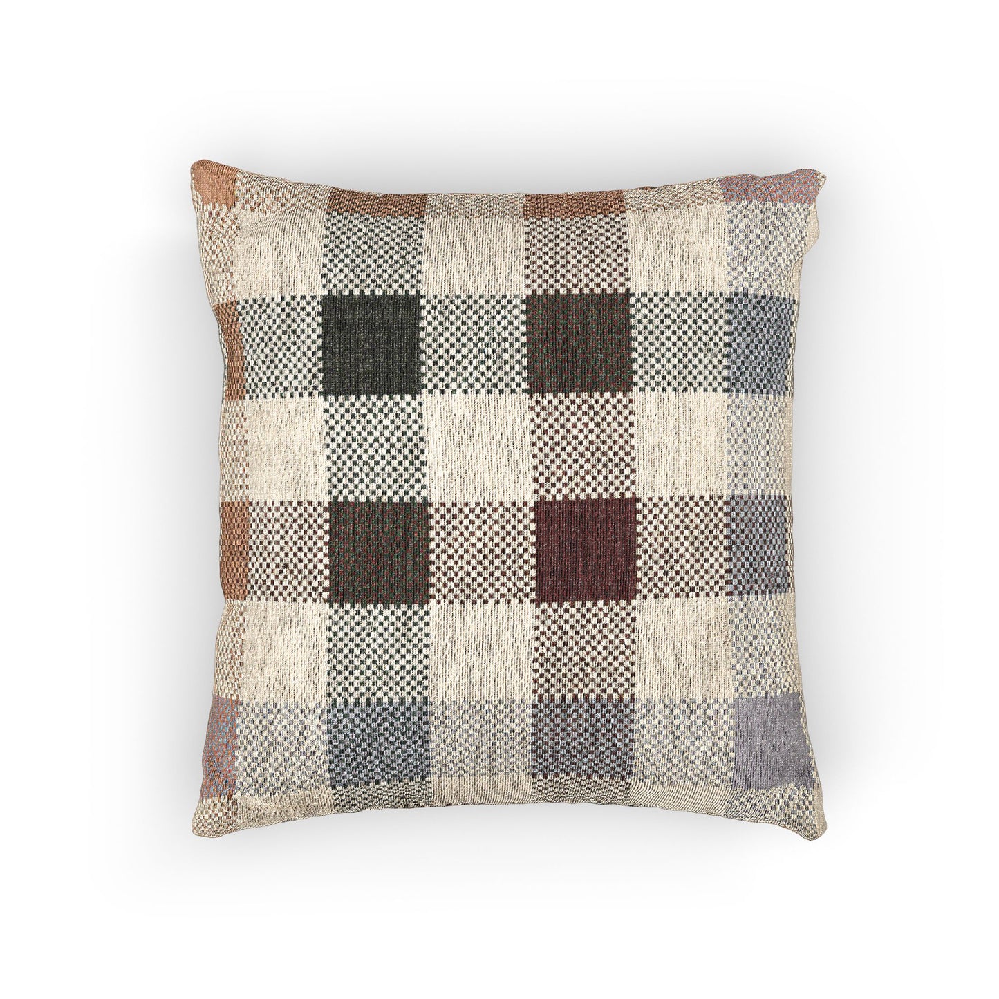Multicolor Plaid Woven Pillow - 17" x 18"