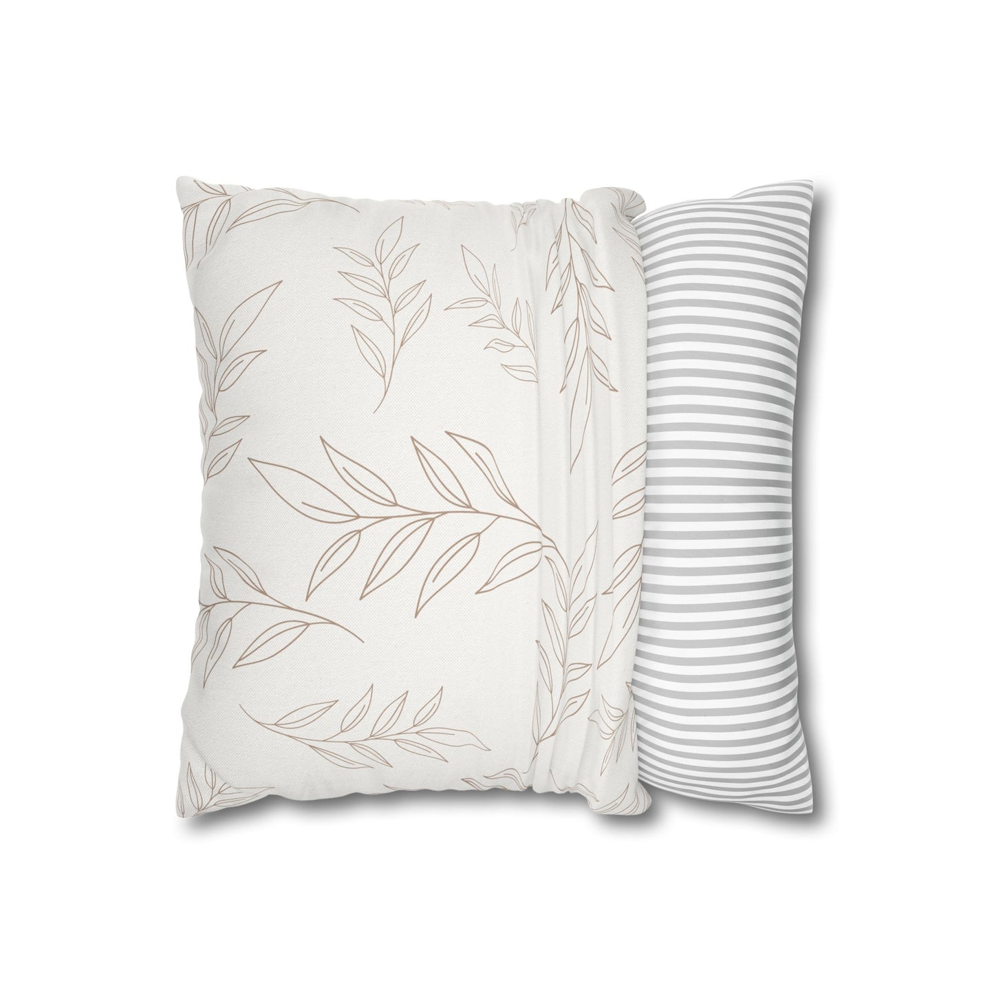 Beige & Ivory Leaf Pattern Pillowcase