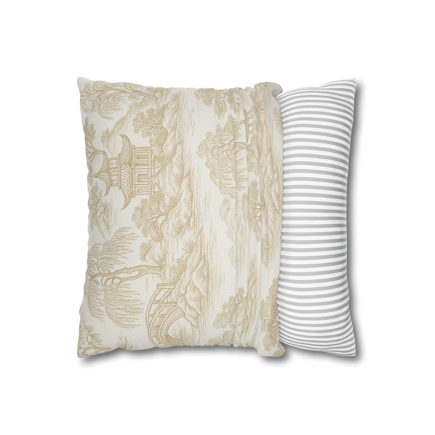 Pagodas and Bridges Pillow Cover