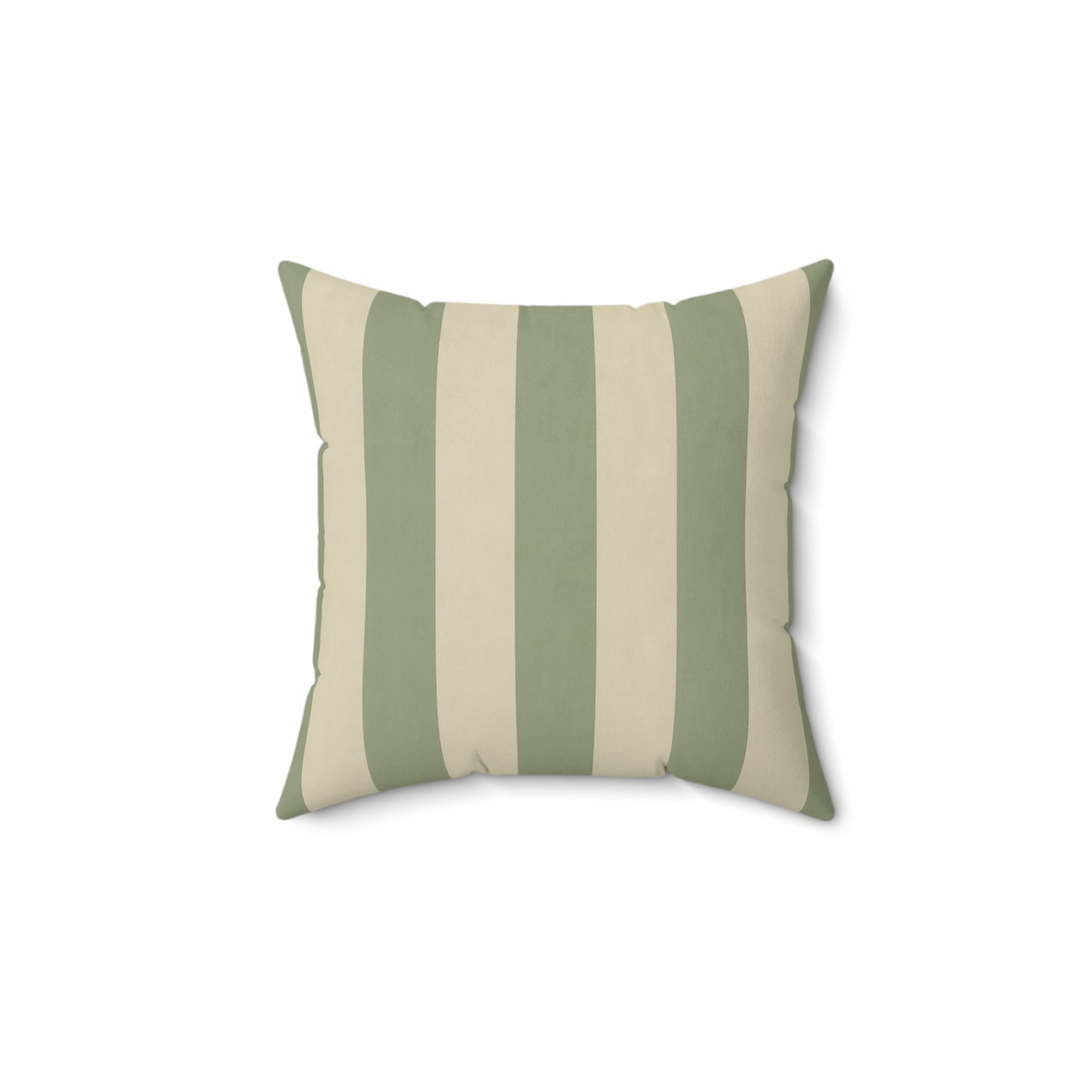 Sage Green Broad Stripe Faux‑Suede Pillow