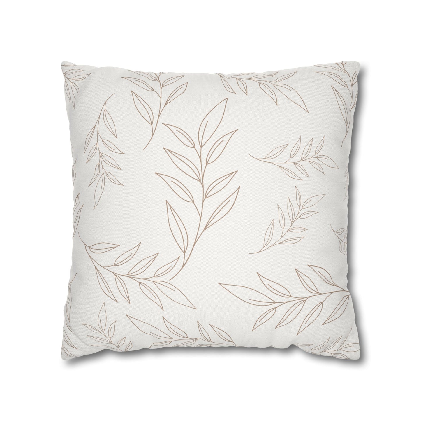 Beige & Ivory Leaf Pattern Pillowcase