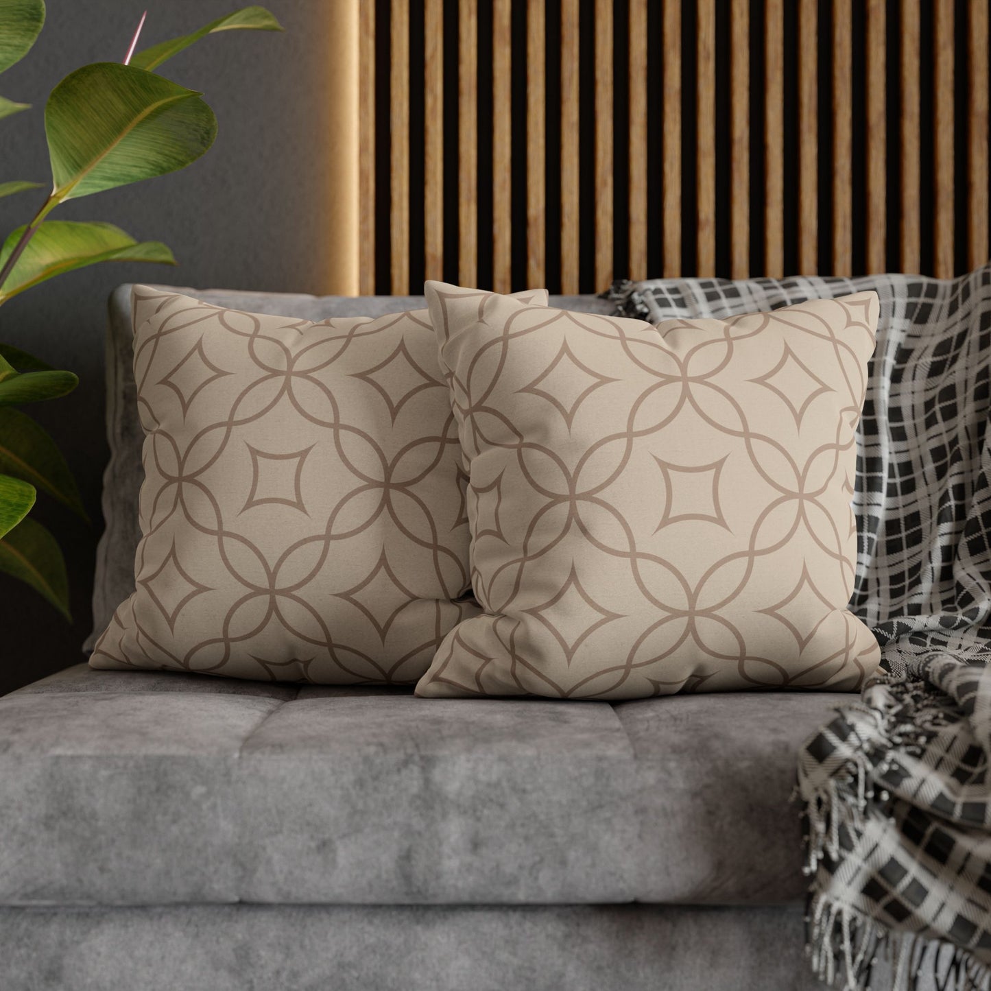 Beige Batik Pattern Pillowcase