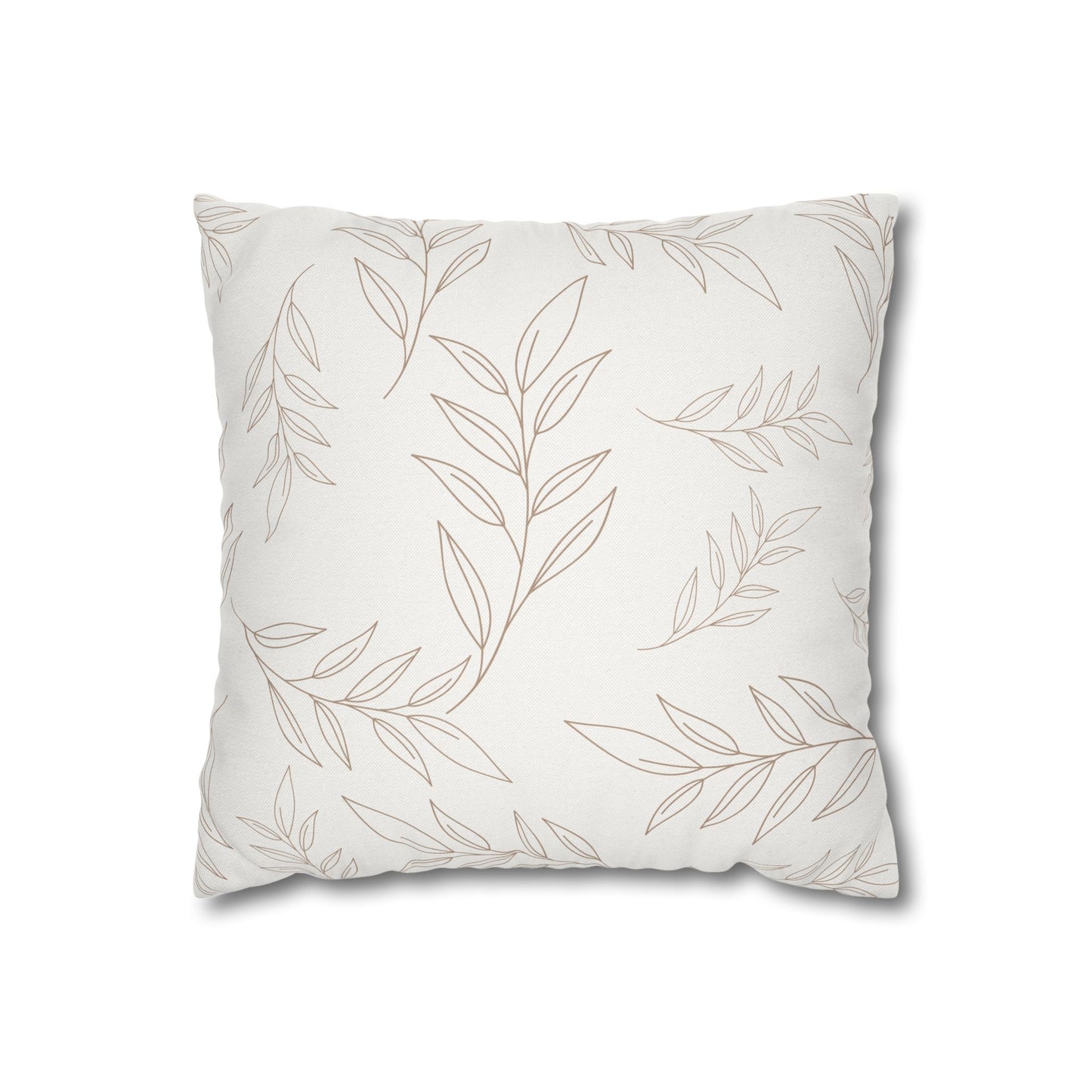 Beige & Ivory Leaf Pattern Pillowcase