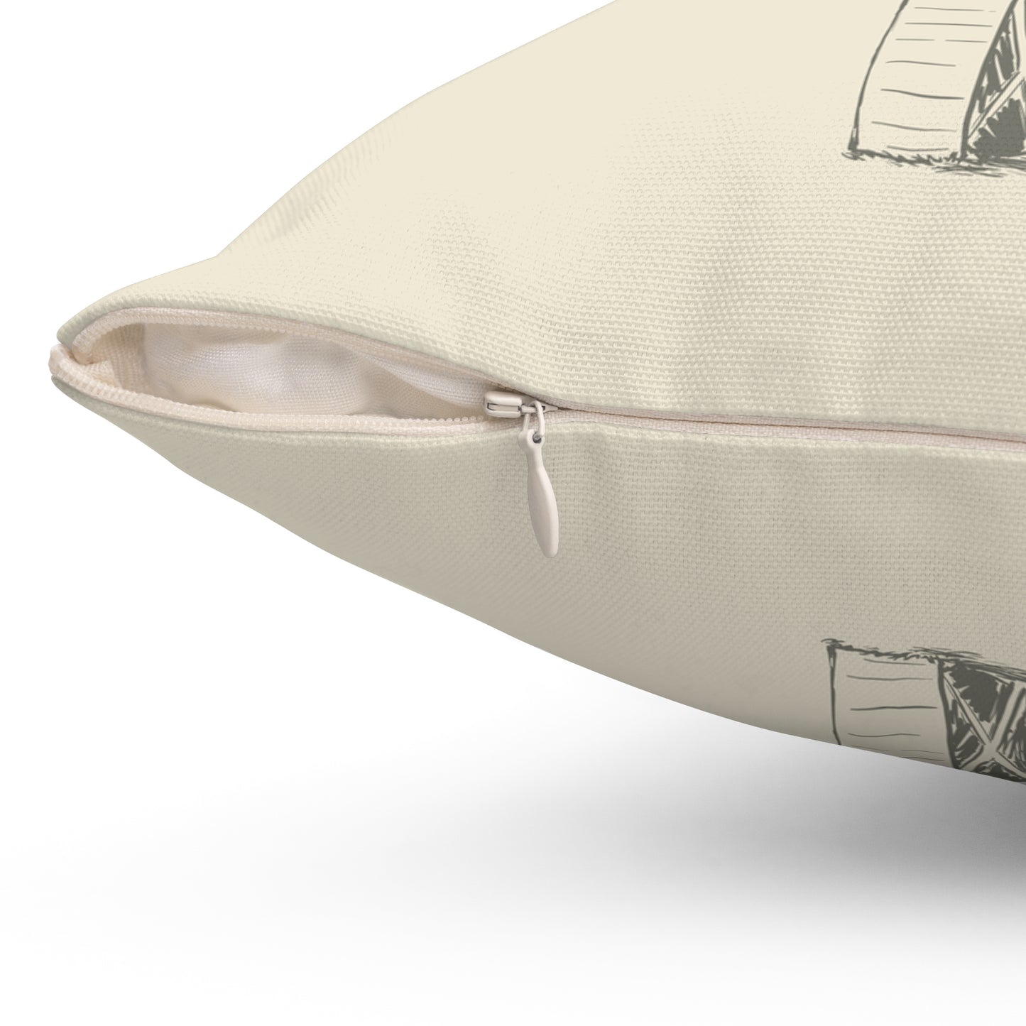 Neutral Cream w/Barn Sketch Pillow