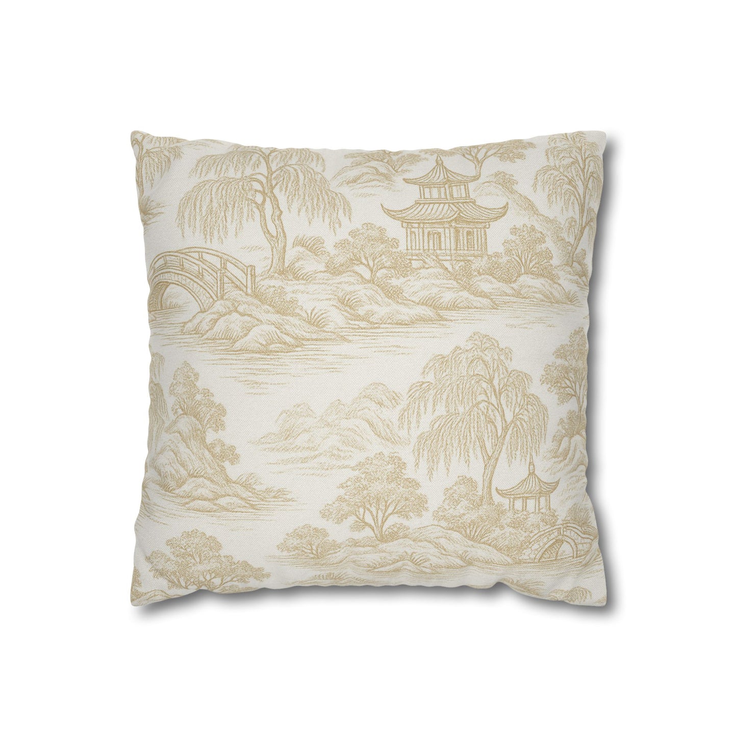 Pagodas and Bridges Pillow Cover