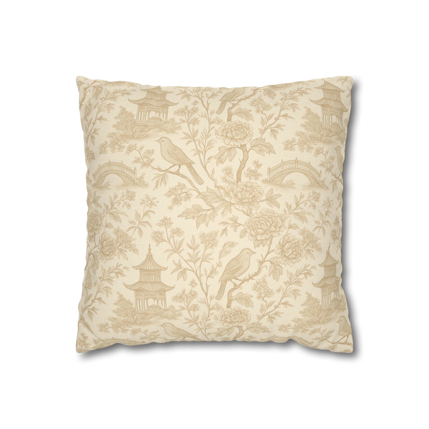 Song Bird Chinoiserie Pattern Pillow Cover
