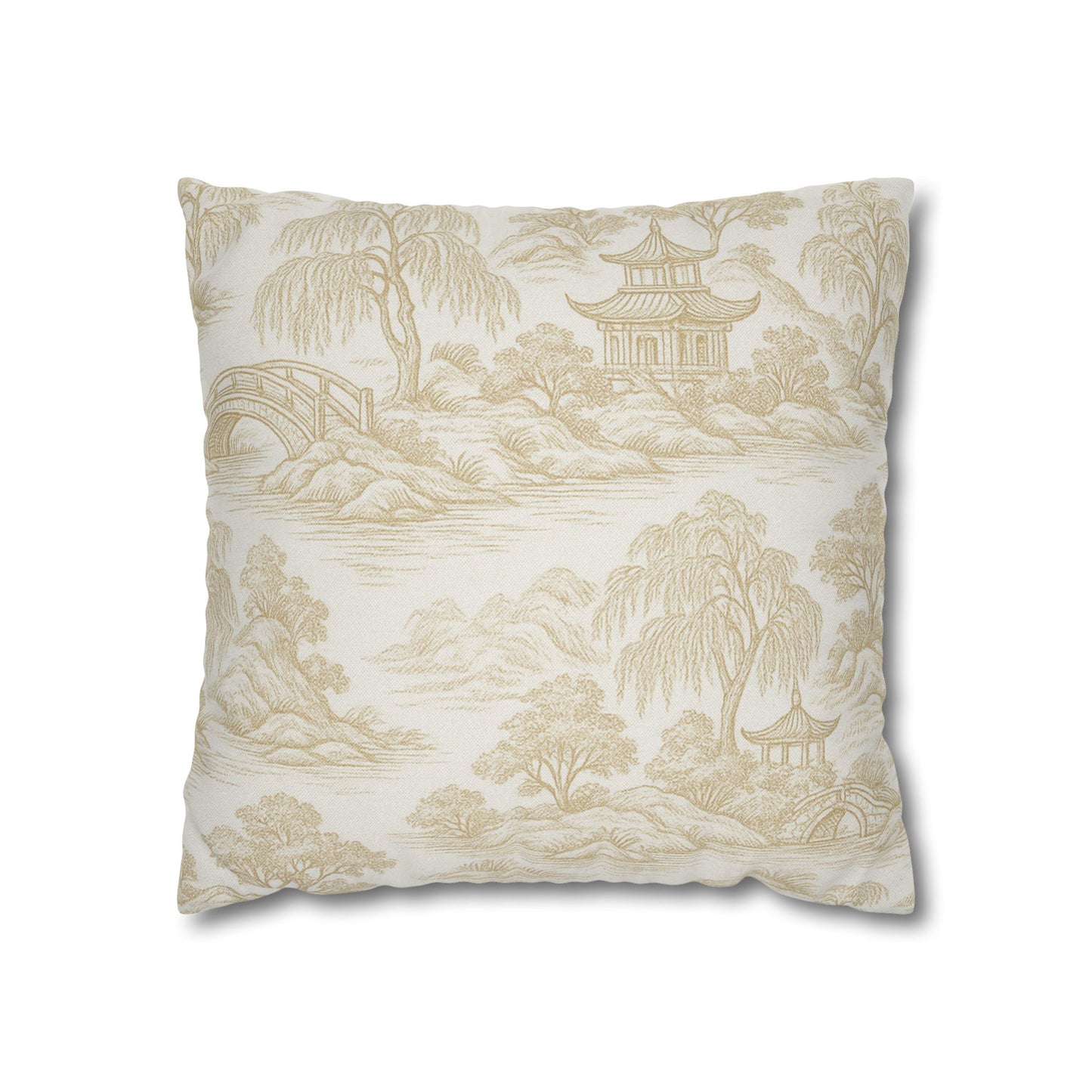 Pagodas and Bridges Pillow Cover
