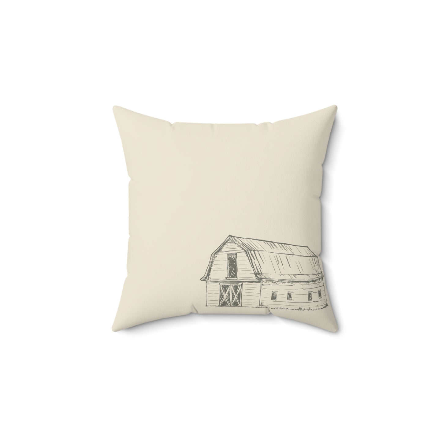 Neutral Cream w/Barn Sketch Pillow