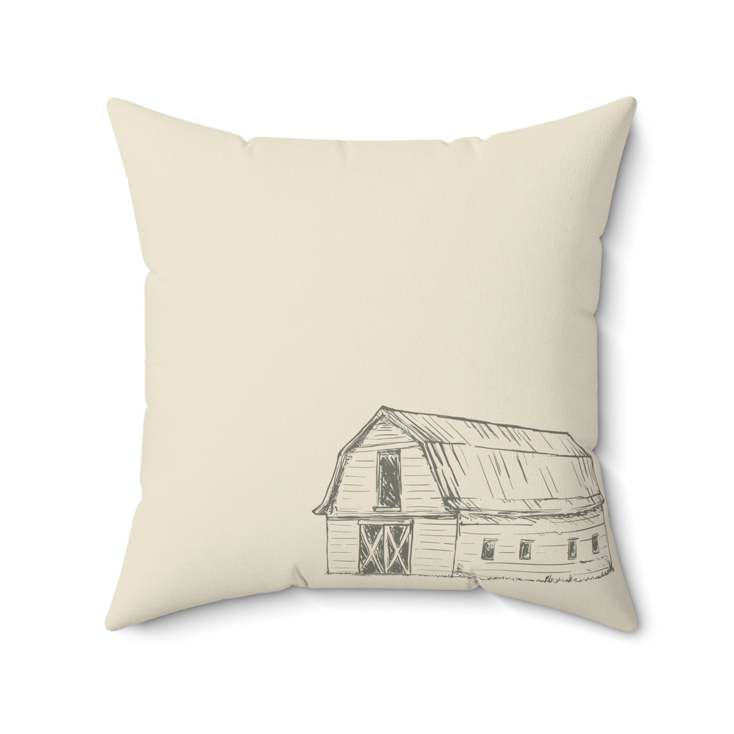 Neutral Cream w/Barn Sketch Pillow