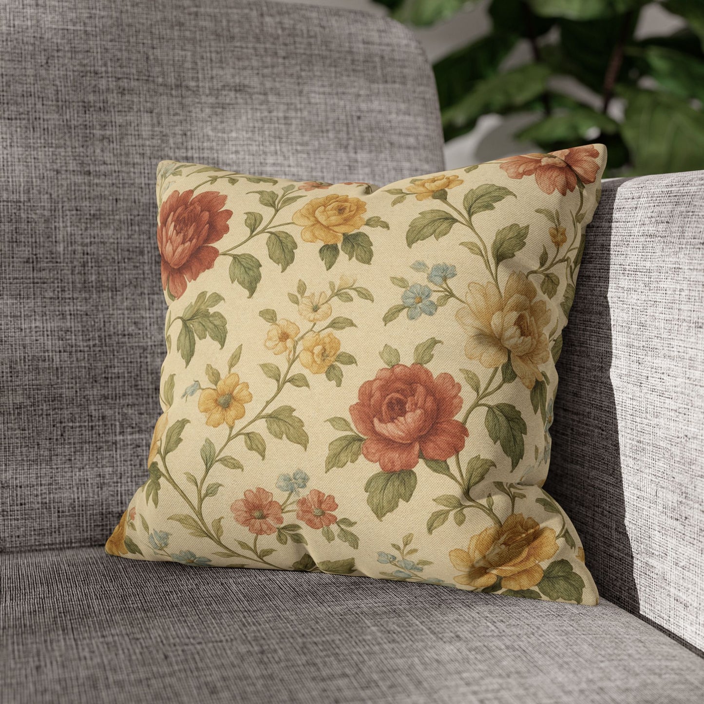 Vintage French Chateau Inspired Floral Pattern Pillowcase