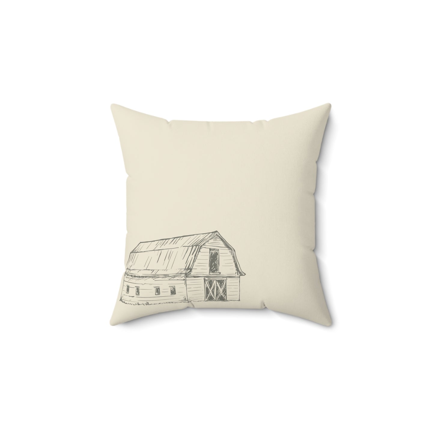 Neutral Cream w/Barn Sketch Pillow