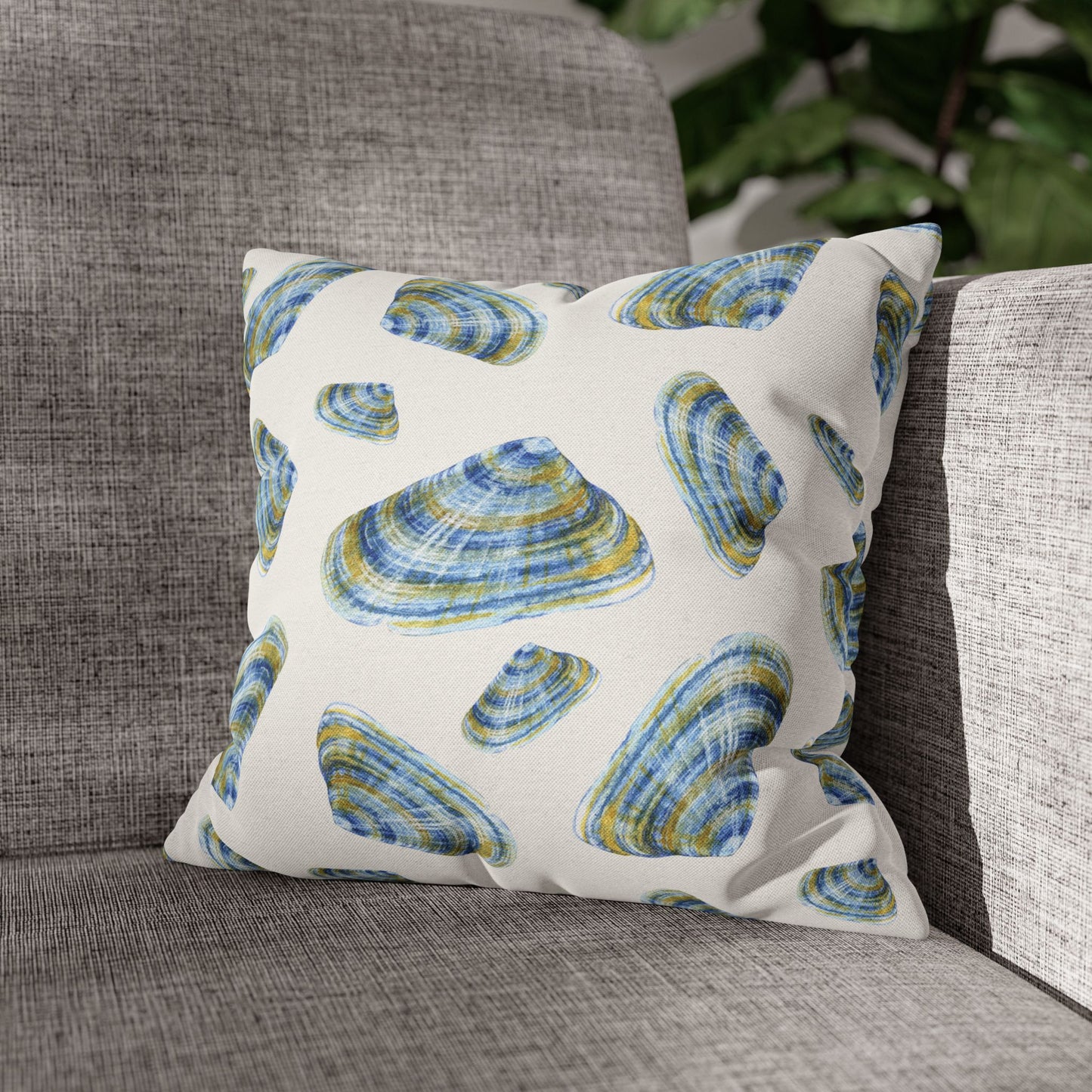 Shades of Blue Shells Pillowcase
