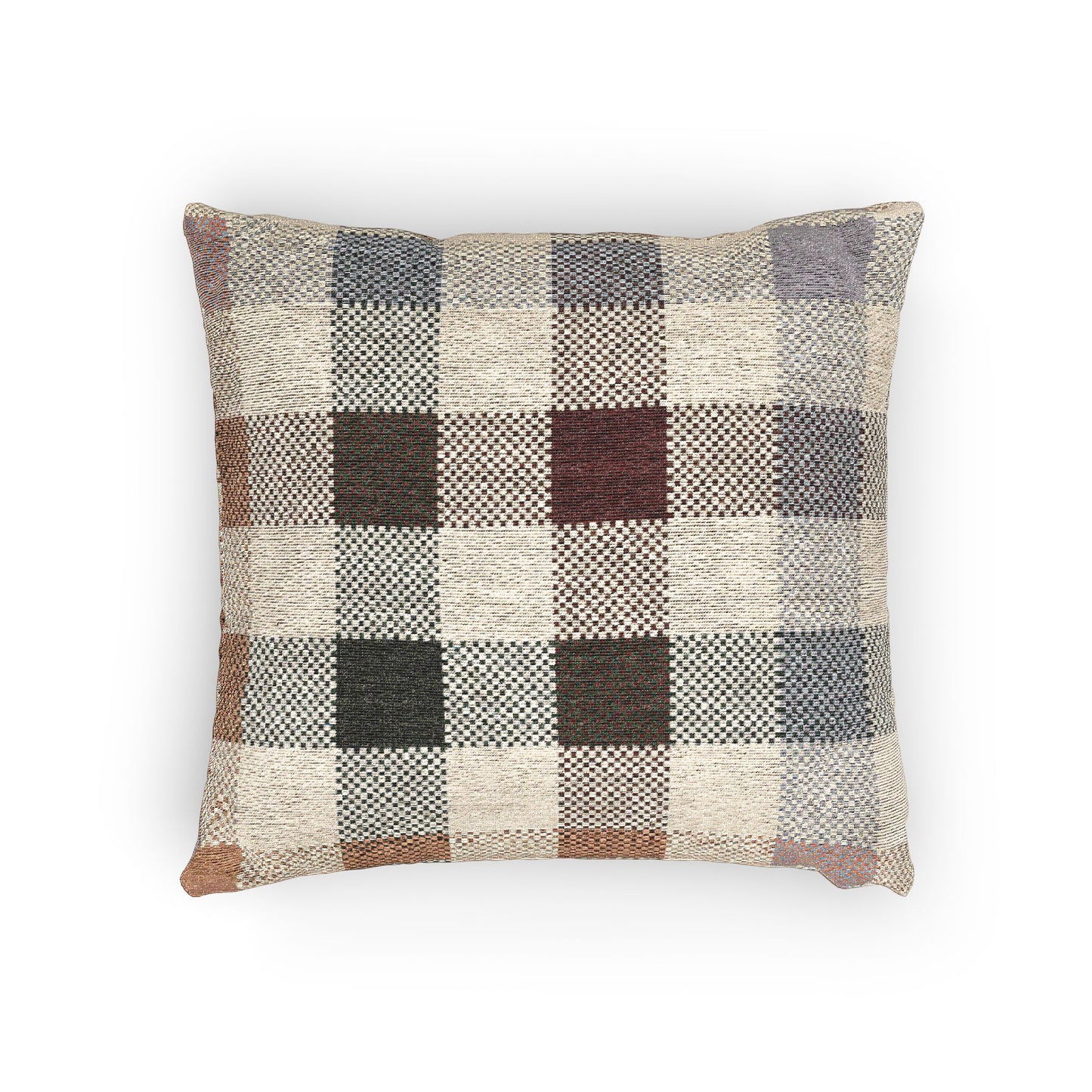 Multicolor Plaid Woven Pillow - 17" x 18"