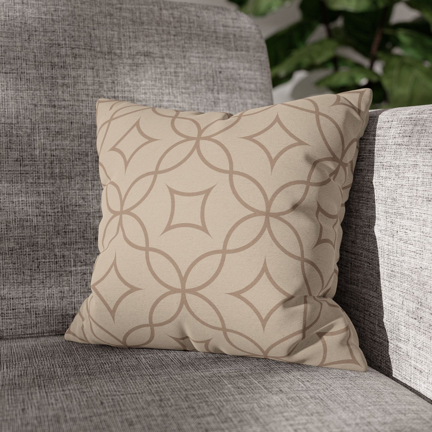 Beige Batik Pattern Pillowcase