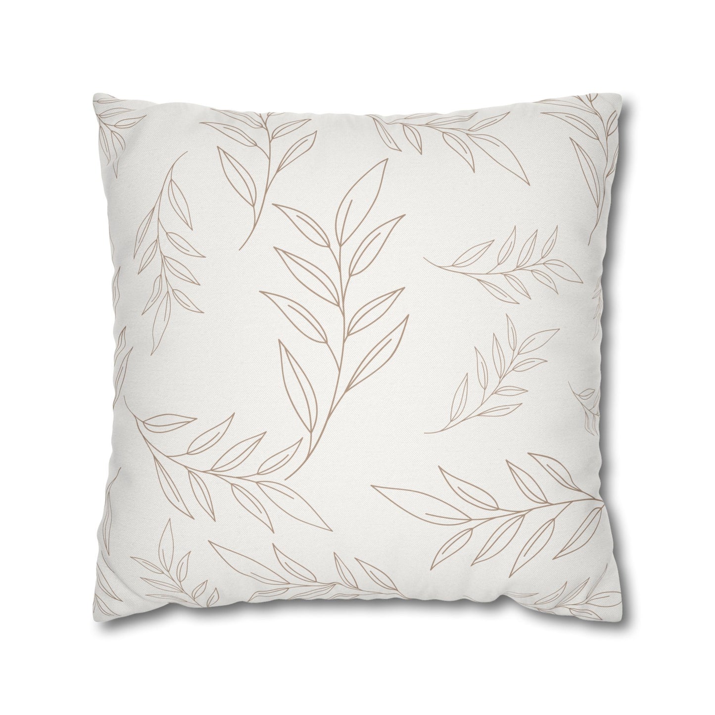 Beige & Ivory Leaf Pattern Pillowcase