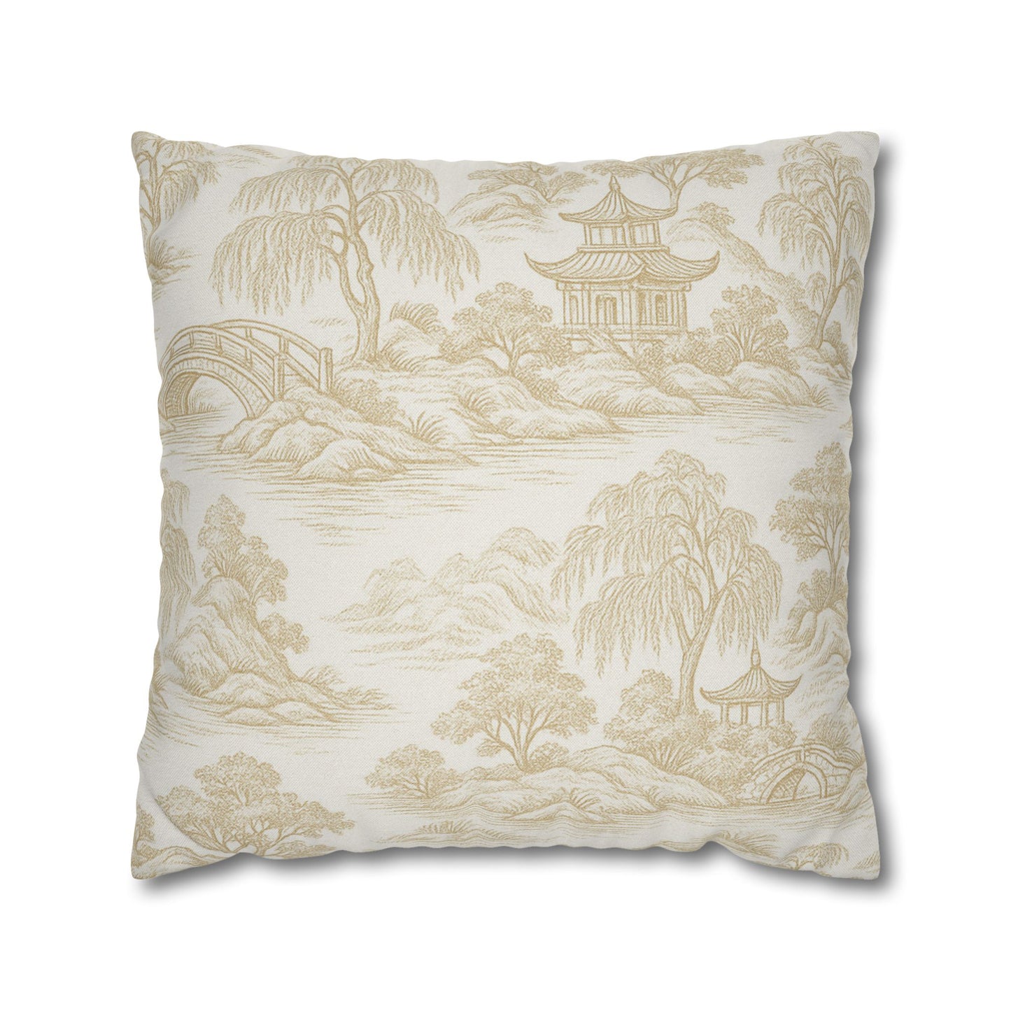 Pagodas and Bridges Pillow Cover