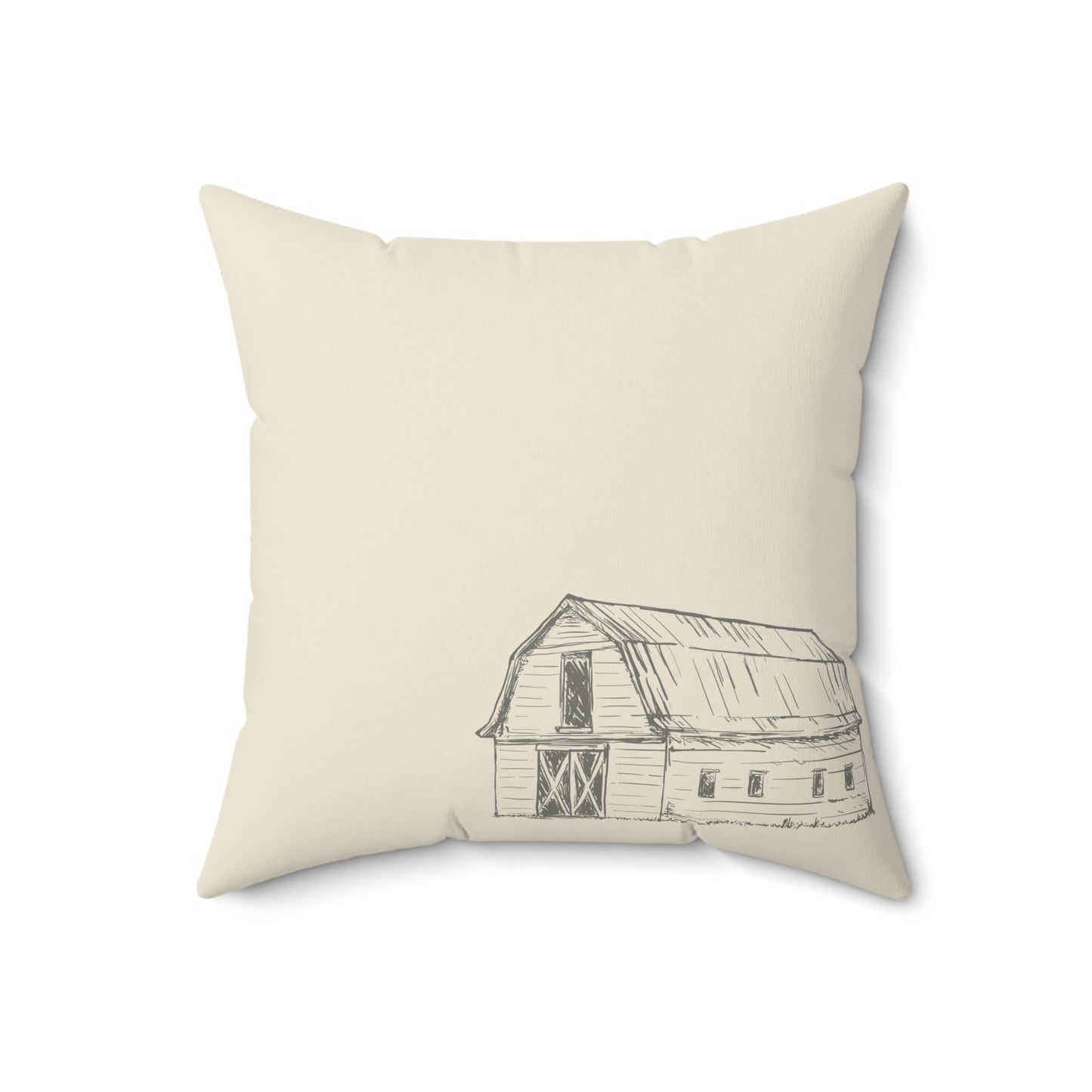 Neutral Cream w/Barn Sketch Pillow