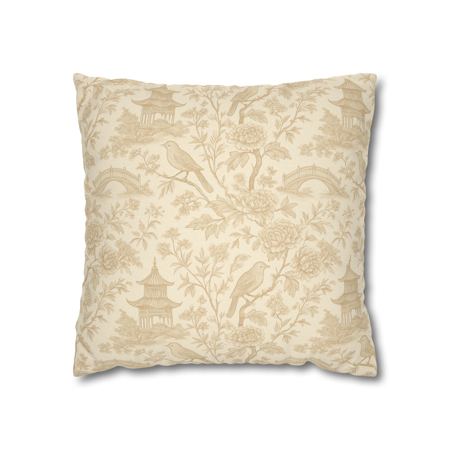 Song Bird Chinoiserie Pattern Pillow Cover