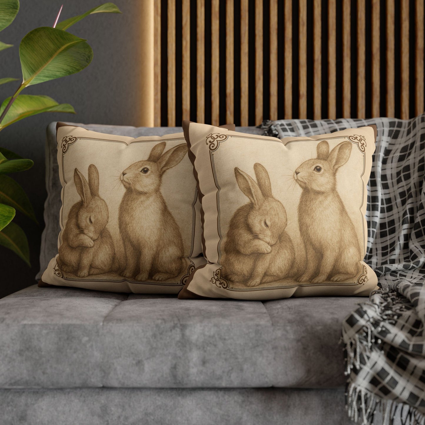 Vintage Rabbits II Pillowcase