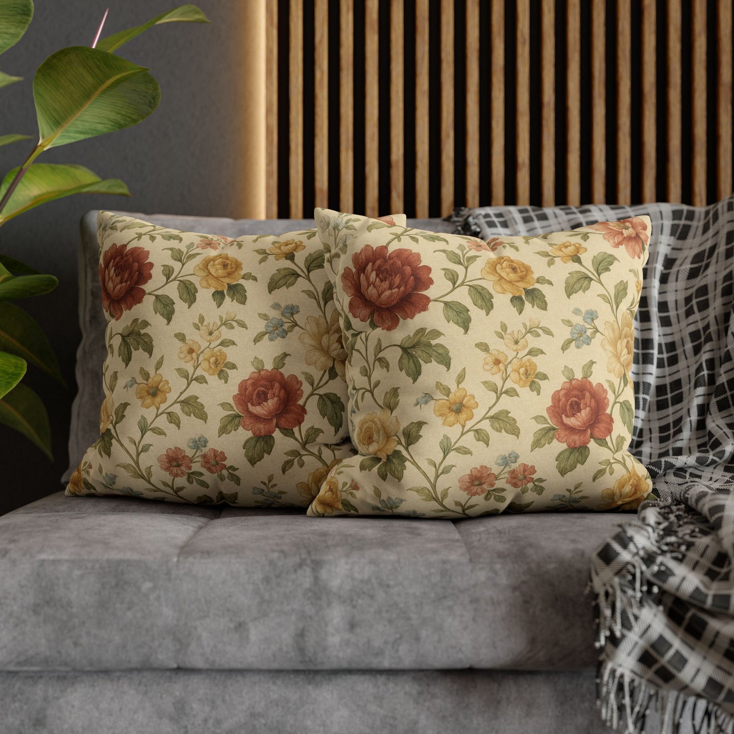 Vintage French Chateau Inspired Floral Pattern Pillowcase
