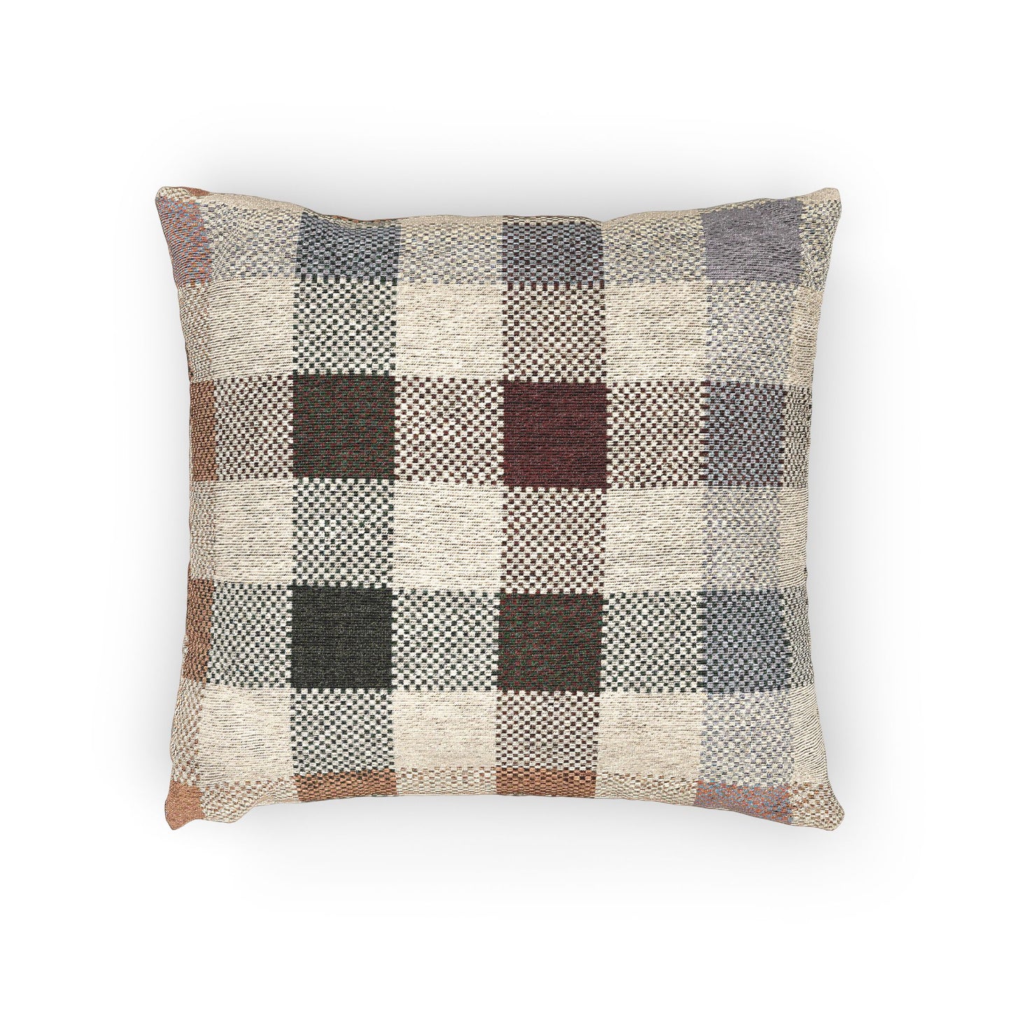 Multicolor Plaid Woven Pillow - 17" x 18"