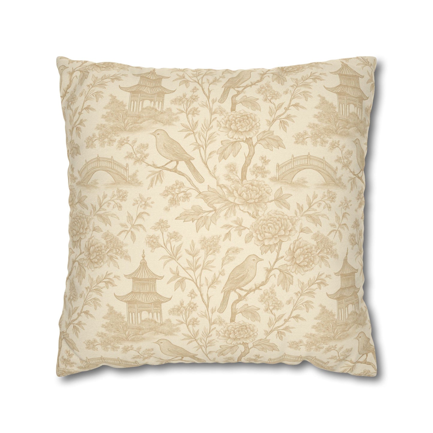 Song Bird Chinoiserie Pattern Pillow Cover
