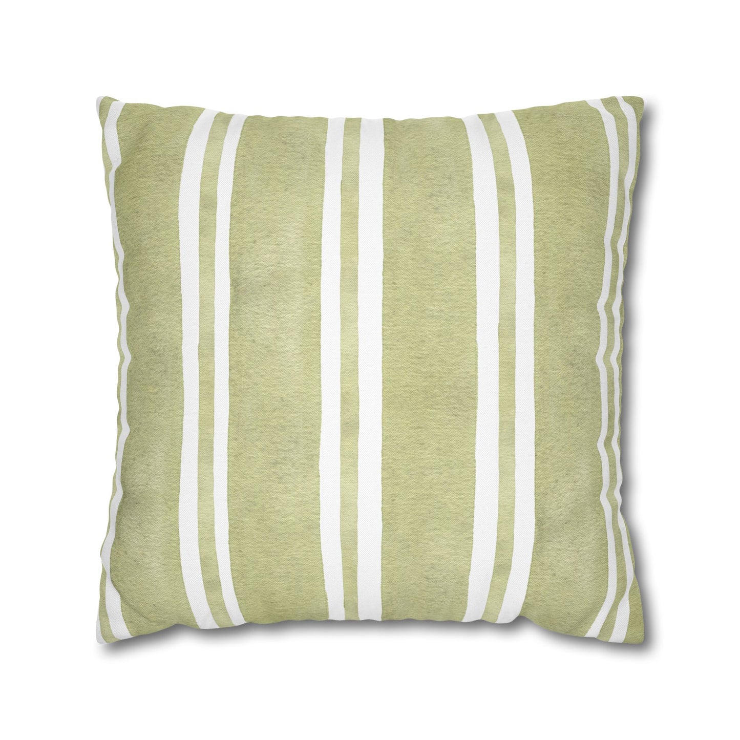 Green Watercolor Stripe Pillowcase