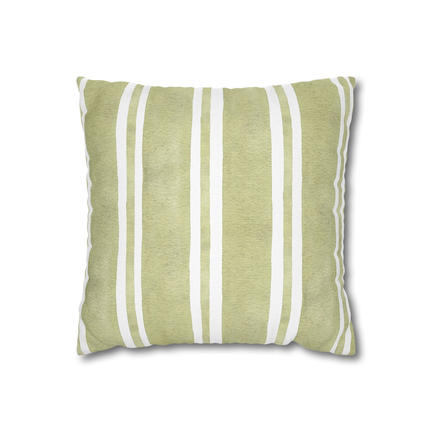 Green Watercolor Stripe Pillowcase