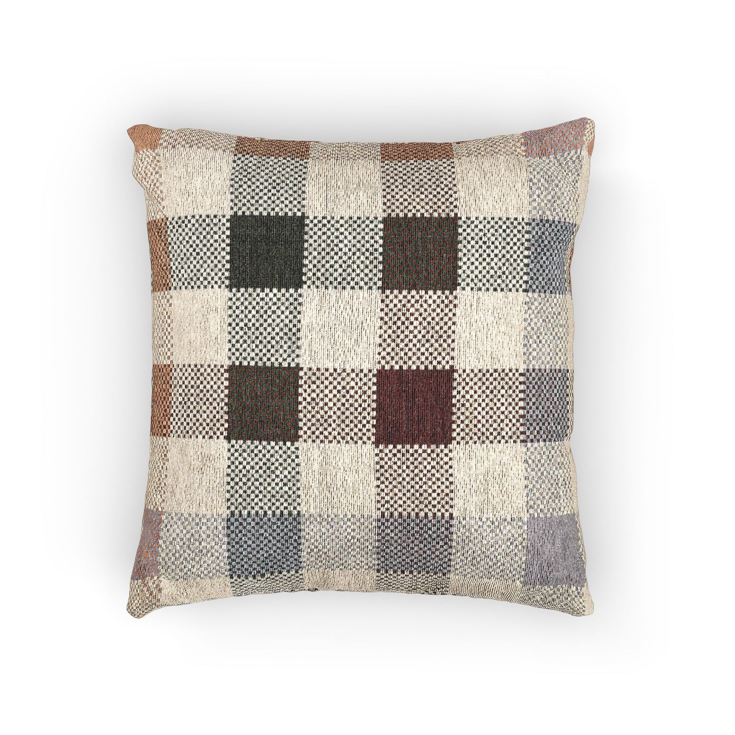 Multicolor Plaid Woven Pillow - 17" x 18"
