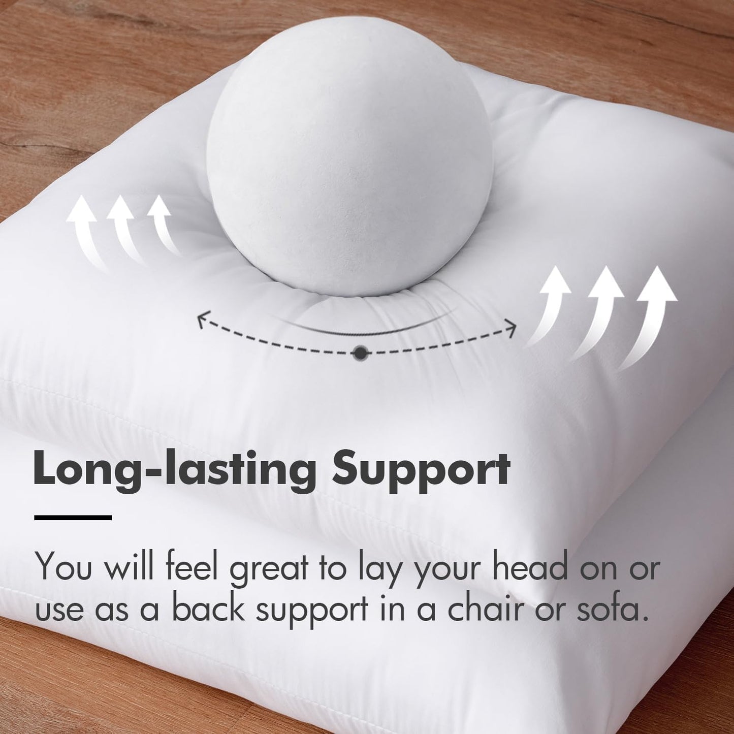 20 X 20 Pillow Inserts (Set of 2) - Throw Pillows Insert Premium Pillow Stuffer Square Form for Decorative Cushion Bed Couch Sofa