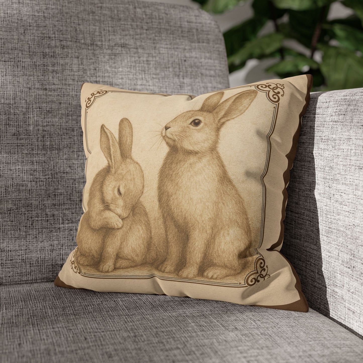 Vintage Rabbits II Pillowcase