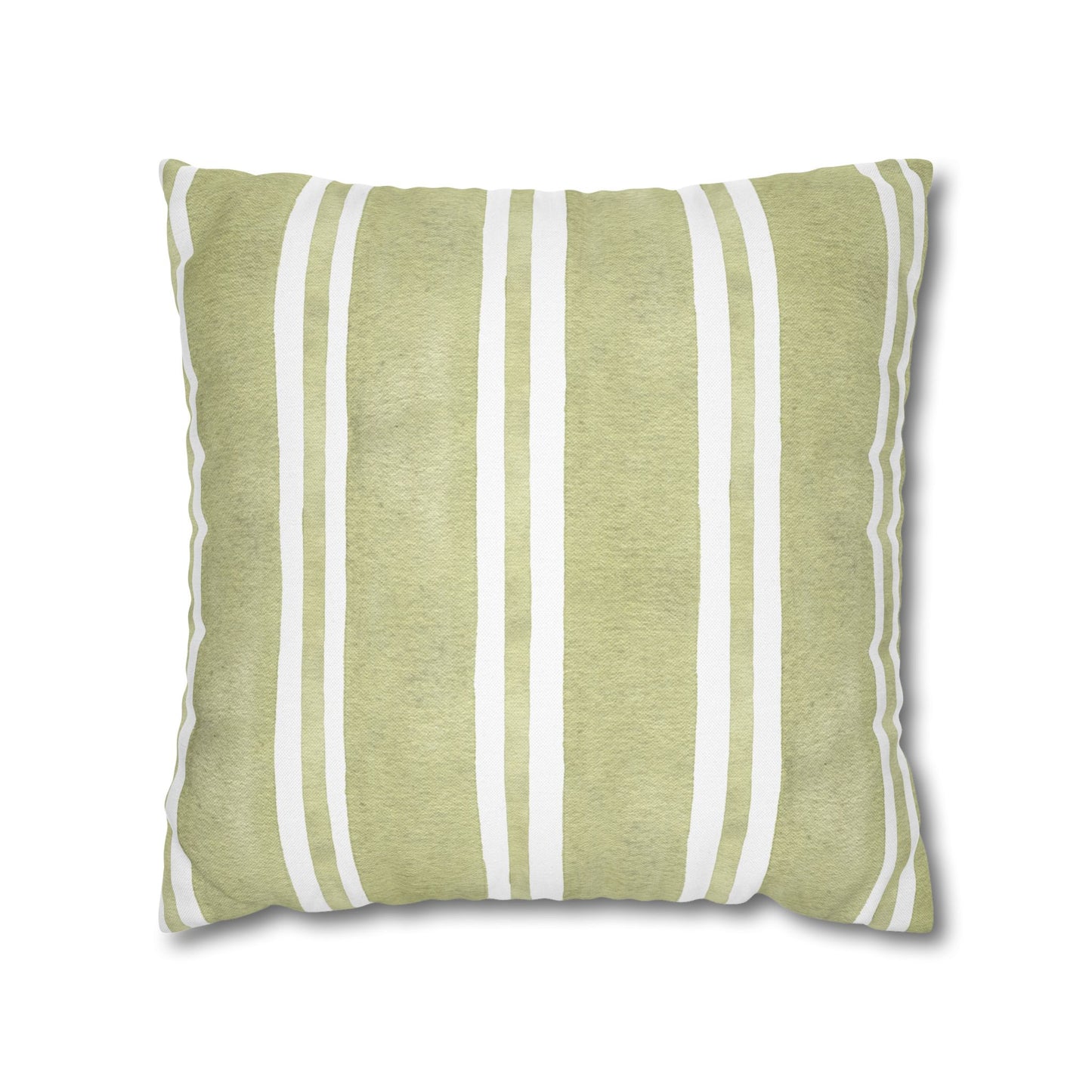 Green Watercolor Stripe Pillowcase