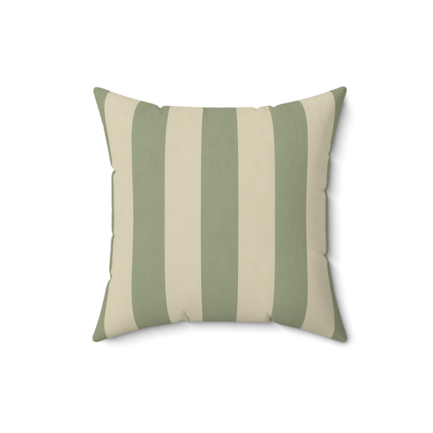 Sage Green Broad Stripe Faux‑Suede Pillow