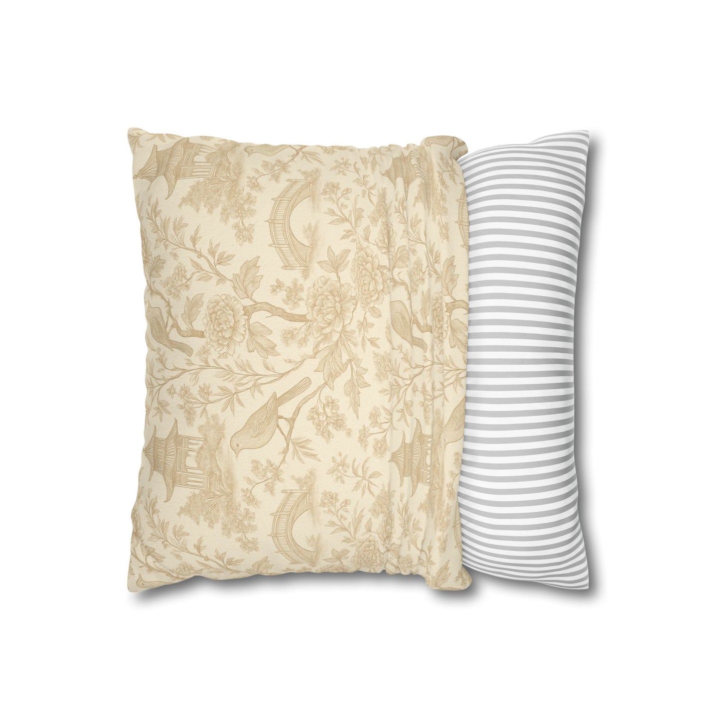 Song Bird Chinoiserie Pattern Pillow Cover