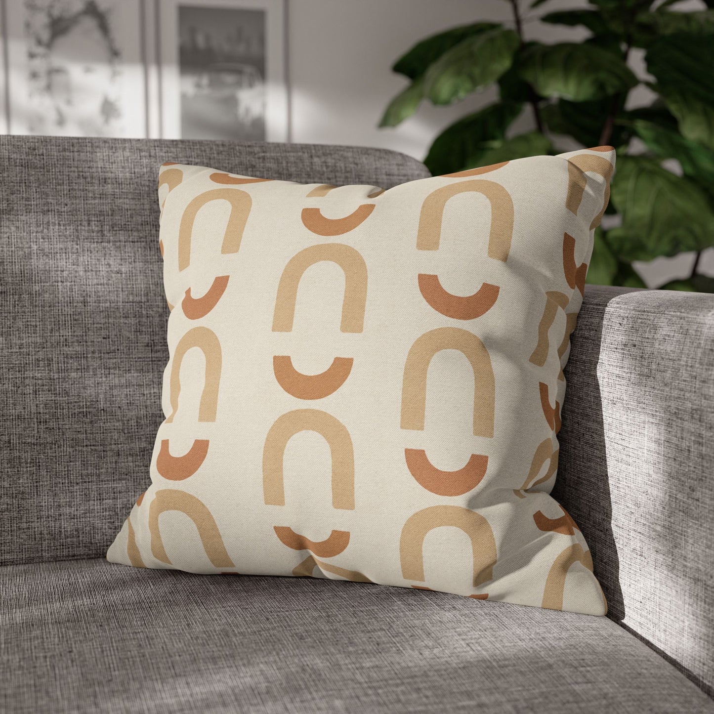 Abstract Beige Pillow Cover