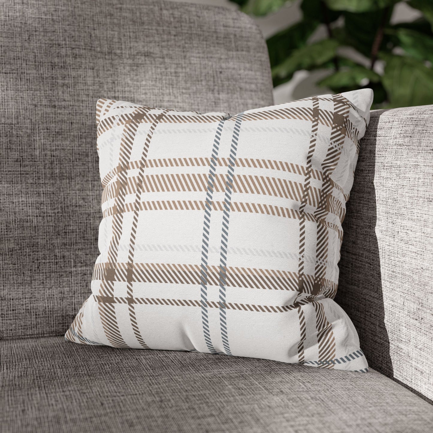 Neutral Plaid Pillowcase