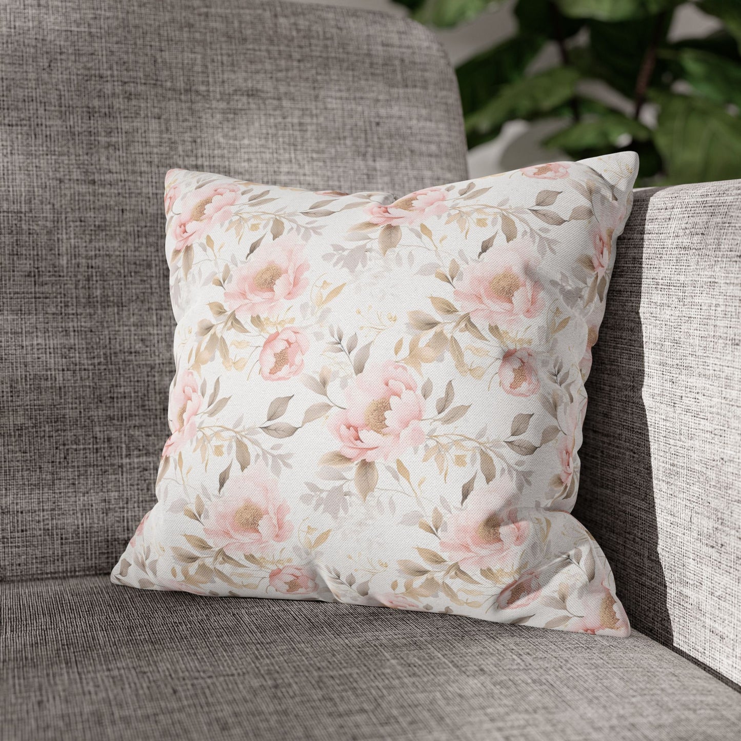 Soft Pink Floral Pillowcase