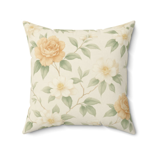 Floral Faux Suede Pillow