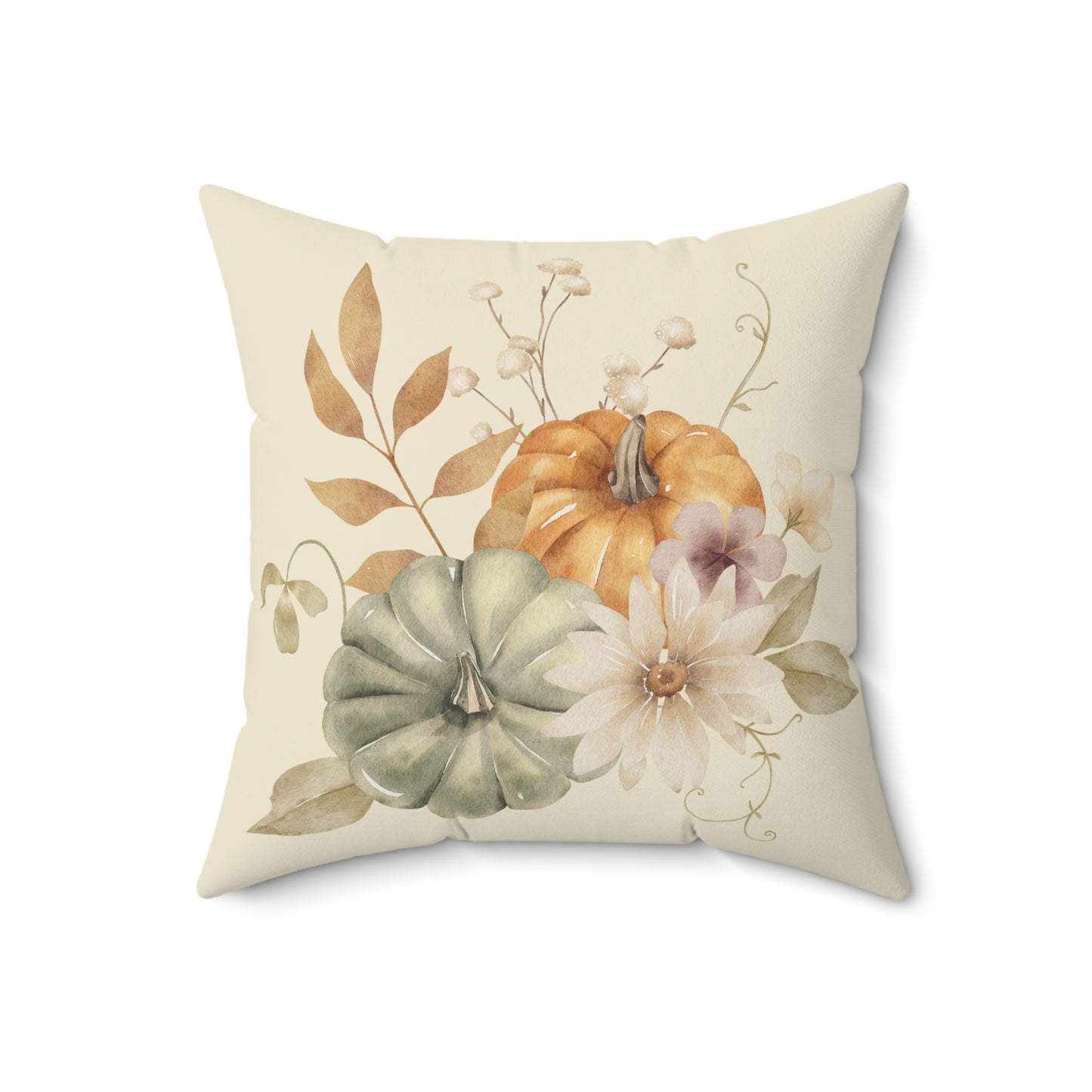 Fall Pumpkins Faux Suede Square Pillow