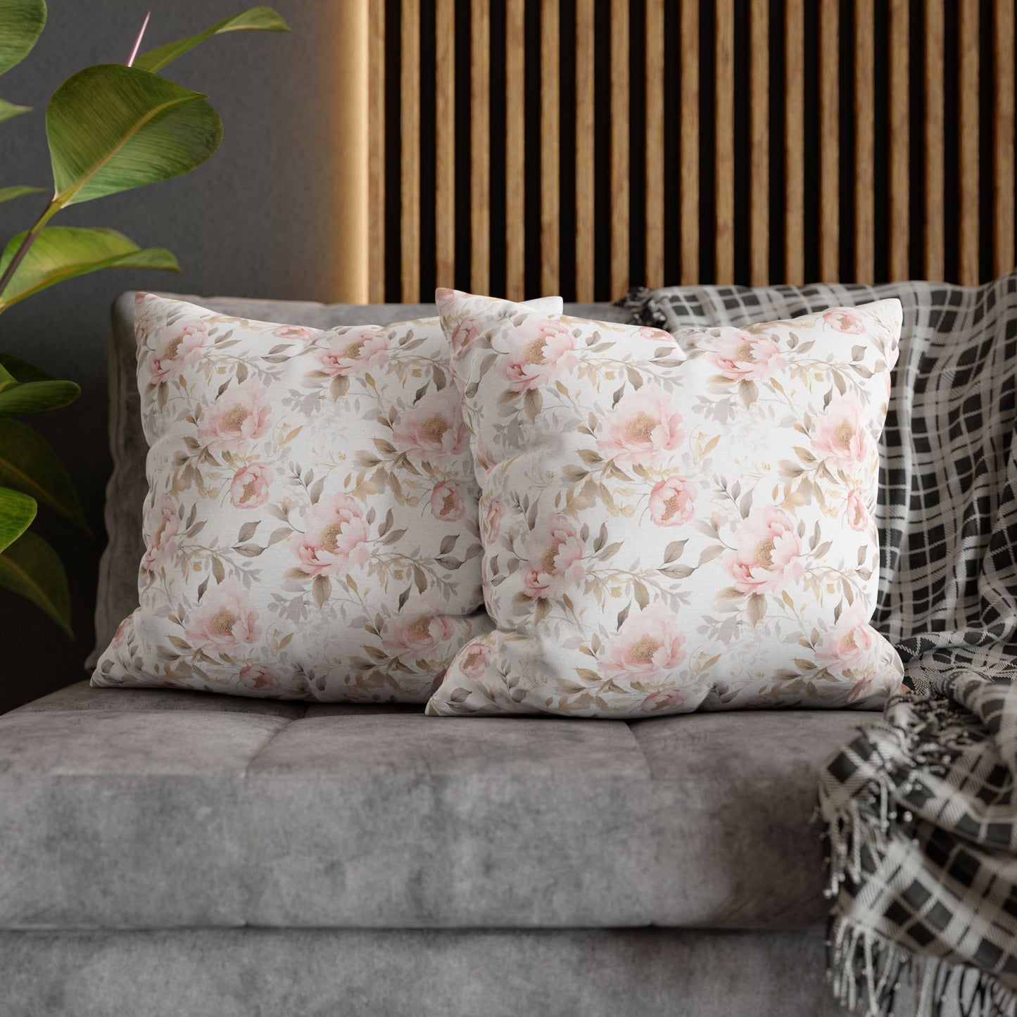 Soft Pink Floral Pillowcase