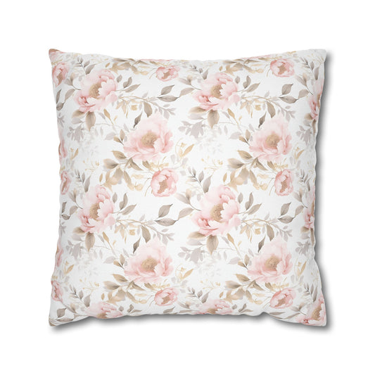 Soft Pink Floral Pillowcase