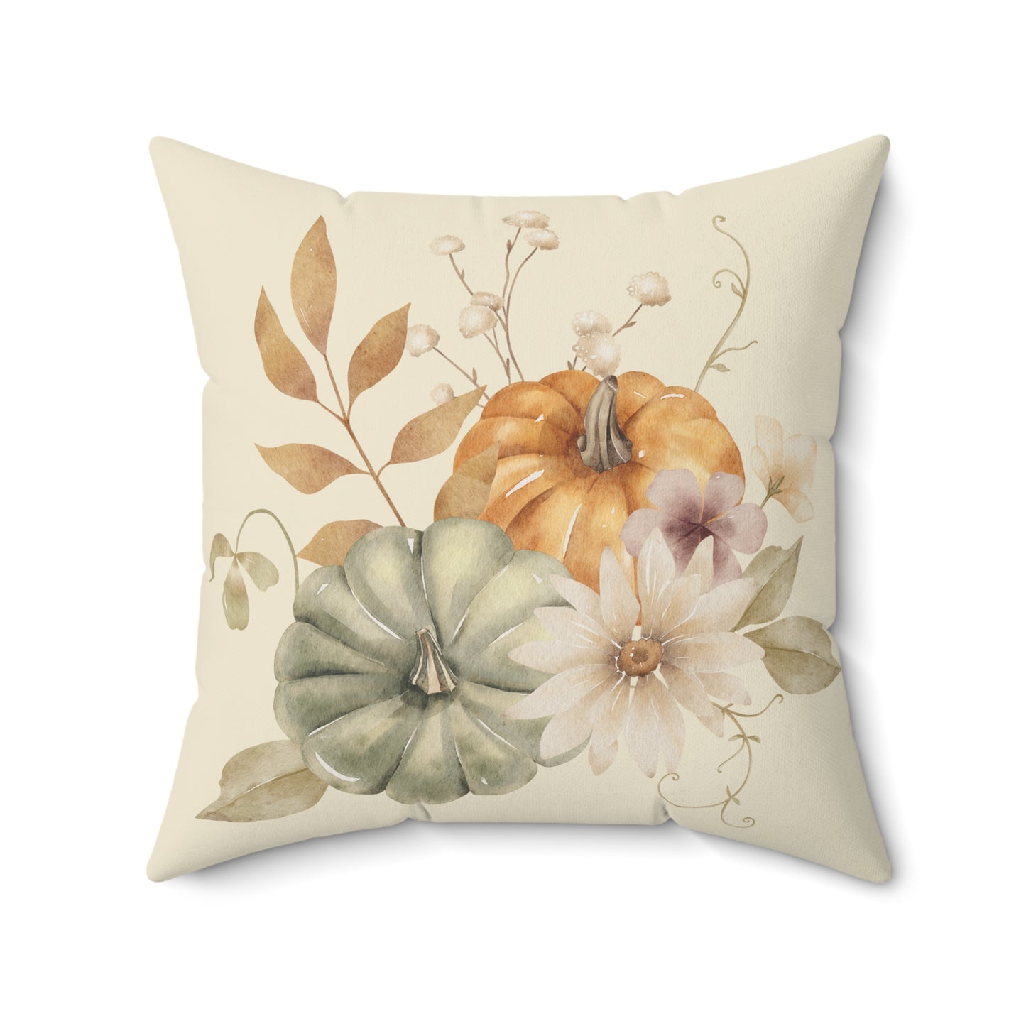 Fall Pumpkins Faux Suede Square Pillow