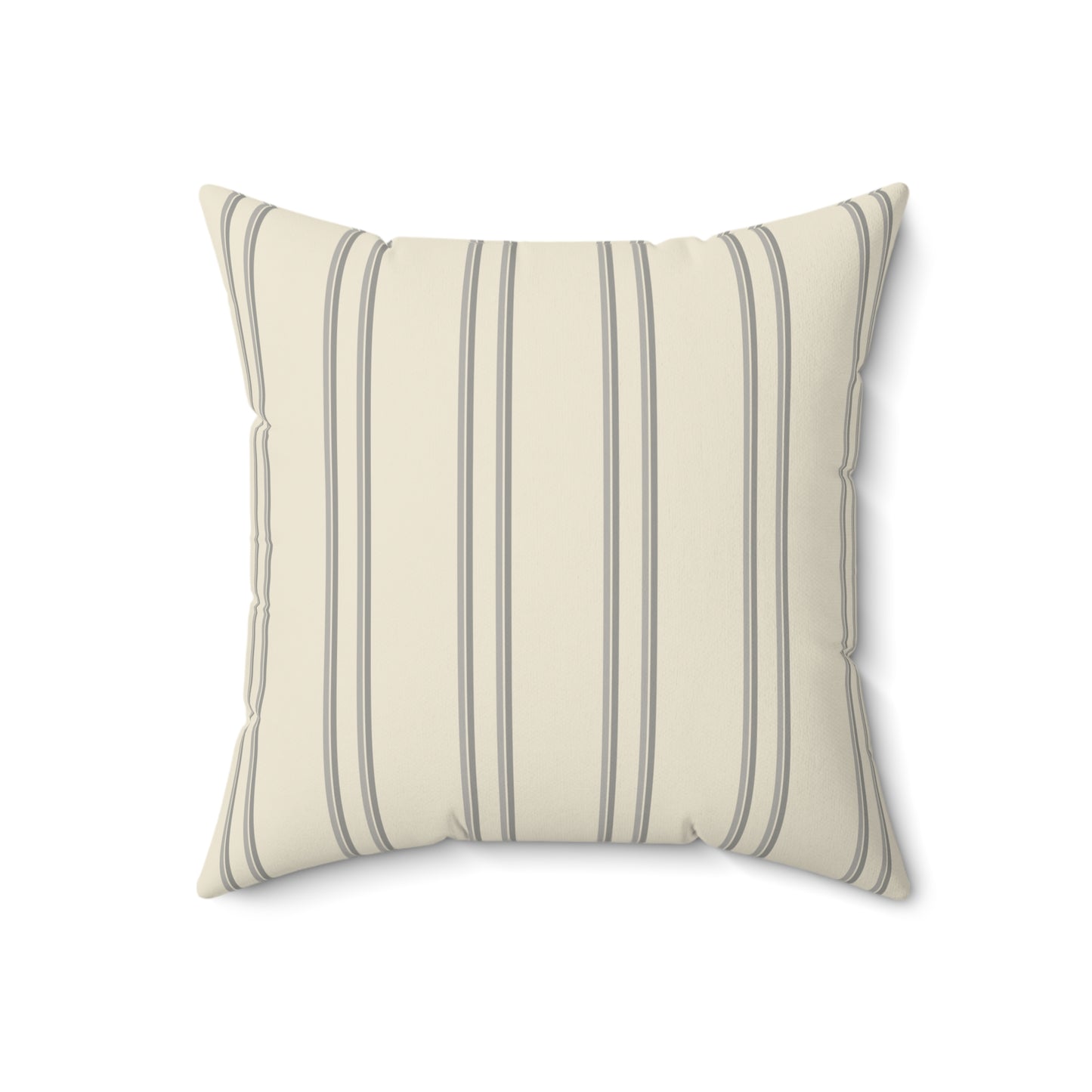 Cream With Grey Ticking Stripes Pillow