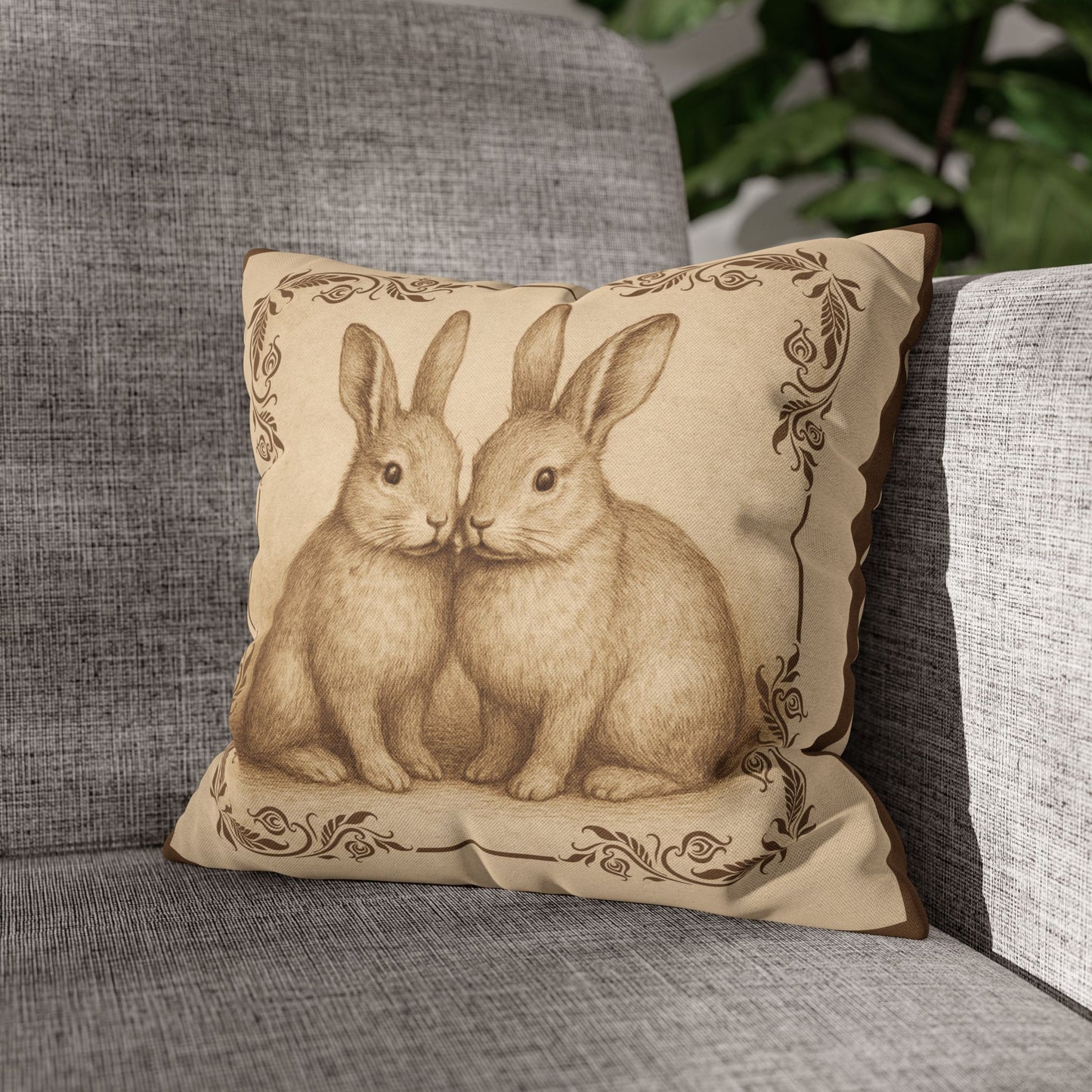 Vintage Rabbits Pillowcase
