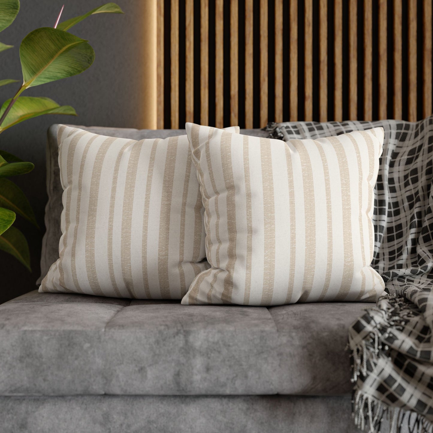 Neutral Pinstripe Pillowcase