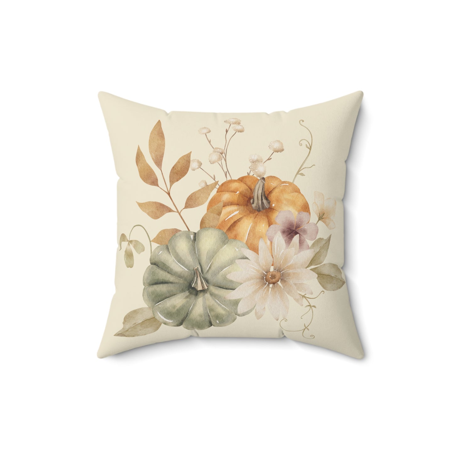 Fall Pumpkins Faux Suede Square Pillow