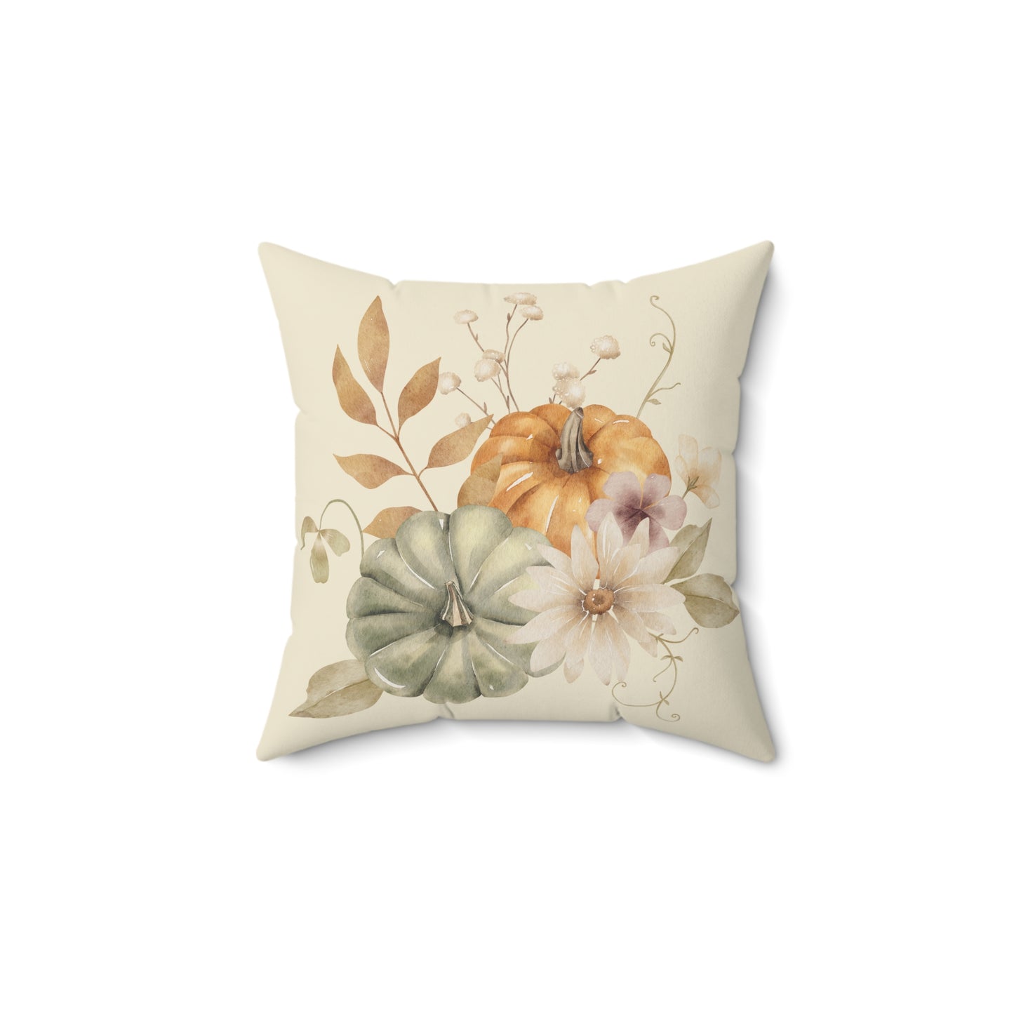 Fall Pumpkins Faux Suede Square Pillow